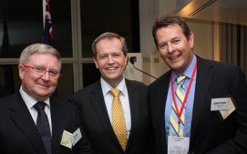 L-R Ross McCann, The Hon Bill Shorten and Jonathan Clancy at the 2012 PACIA Interface Meeting.